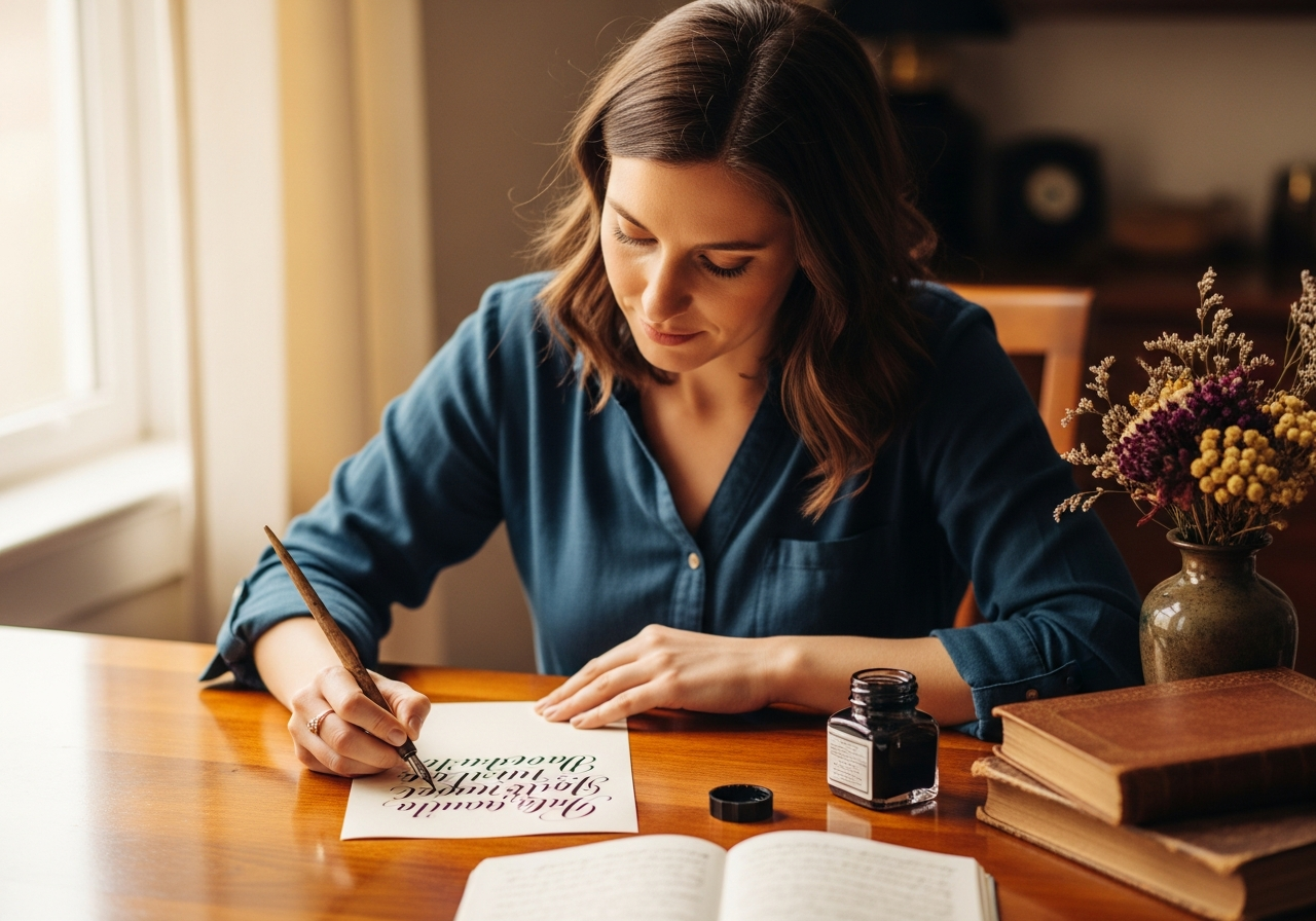 Полина за работой